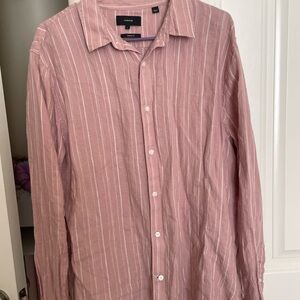 Vince Men's Shirt in Soft Pink with Stripes